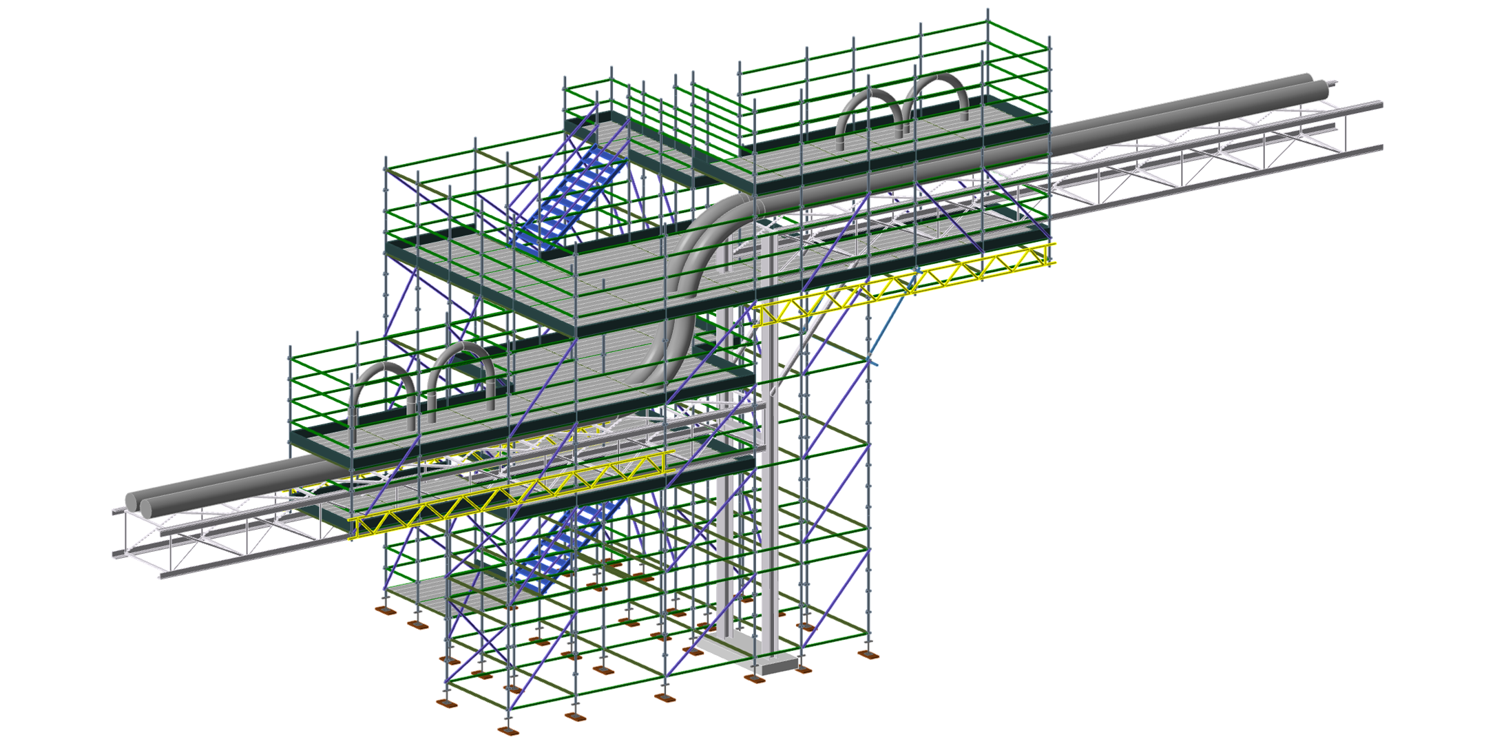Pipe rack scaffold design